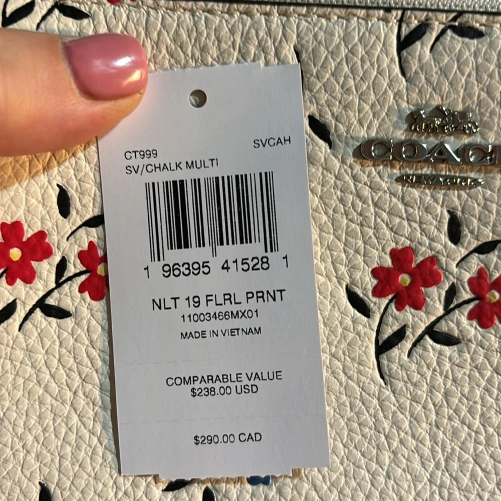 COACH Nolita 19 with Floral Print Handbag purse minibag color: chalk floral - Picture 10 of 10